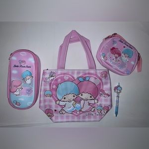 Cute Bundle: includes tote bag, pencil case, pen & small cross body purse